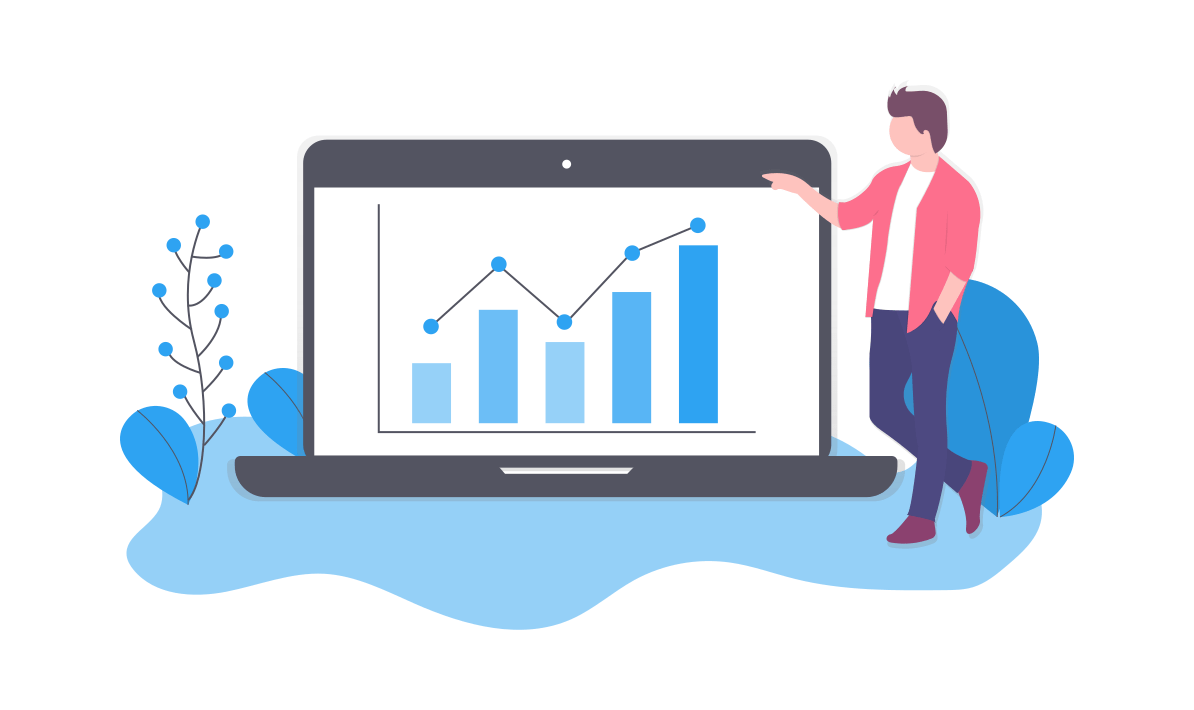 Man reading graph from manufacturing maintenance software cmms