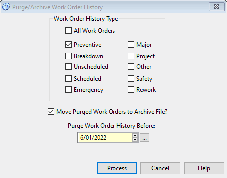 archive work order software history