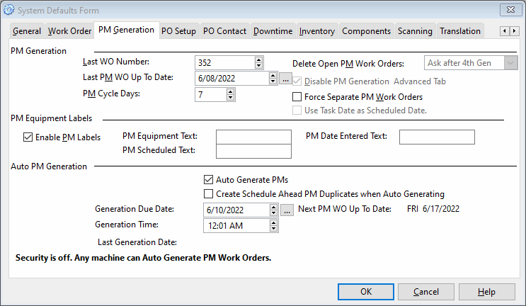 cmms auto generate preventive maintenance tasks