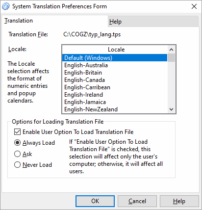 preventive maintenance software translation preferences form