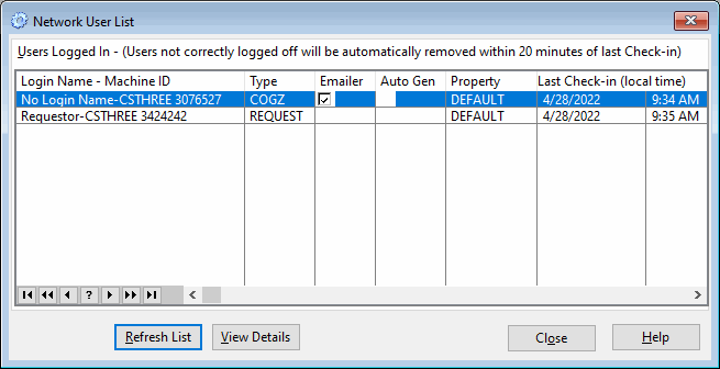 work order network user list