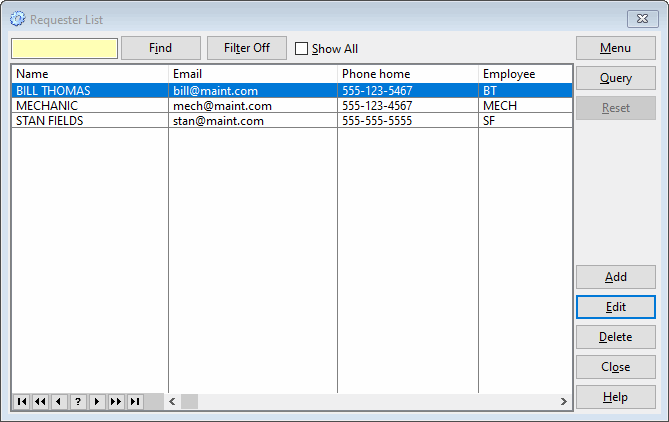 COGZ Software requestor list