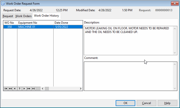 work order history