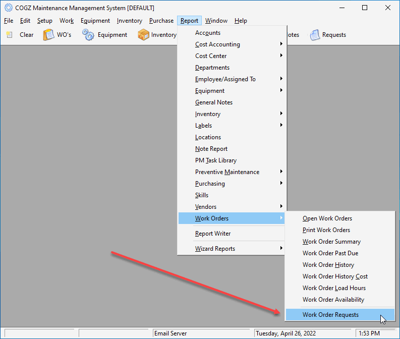 work order requests report