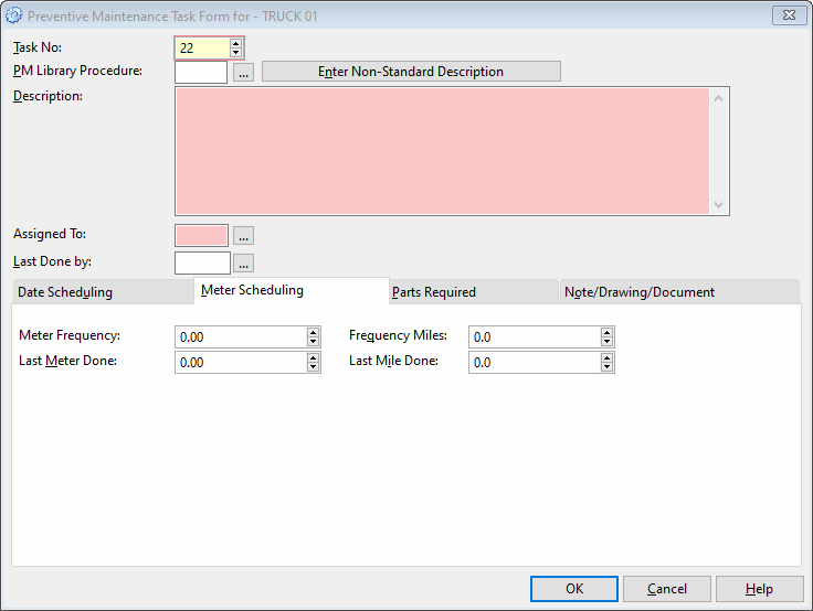 scheduling preventive maintenance tasks by meter