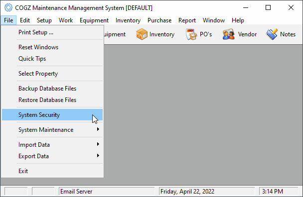 cmms system security