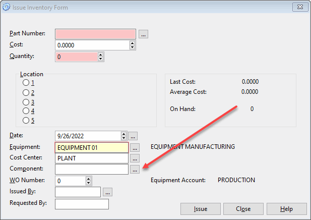 maintenance management software issue inventory