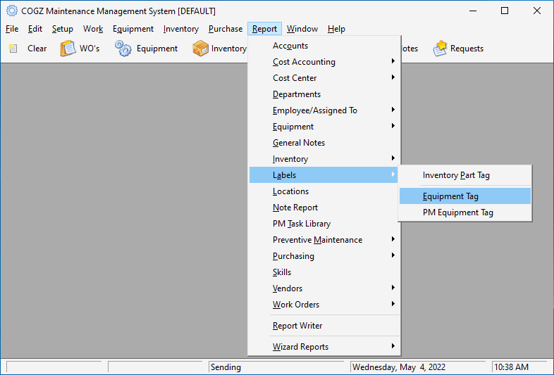 preventive maintenance software print equipment labels