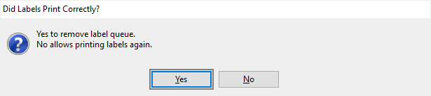 preventive maintenance software did labels print correctly