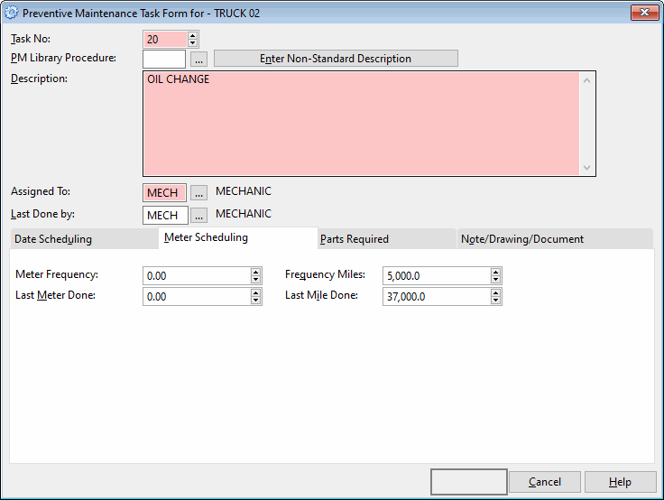 preventive maintenance software schedule by meter