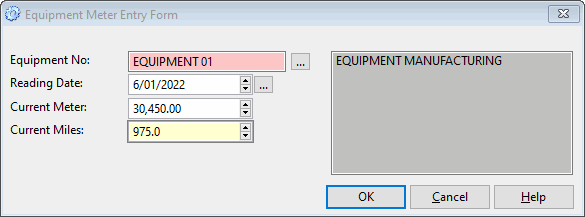 preventive maintenance software meter entry form