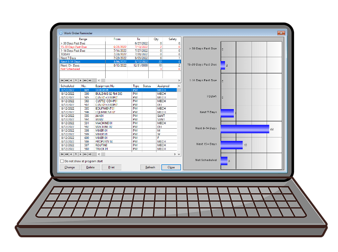 cmms software free trial running on laptop computer