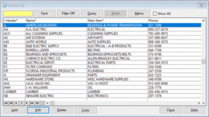 notes list screen from preventive maintenance software system