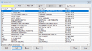 vendor Example of notes stored in Preventive Maintenance Software