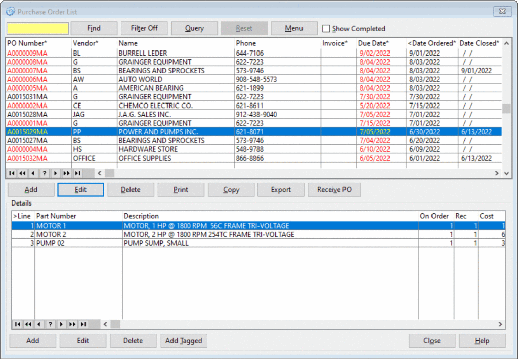 PO List