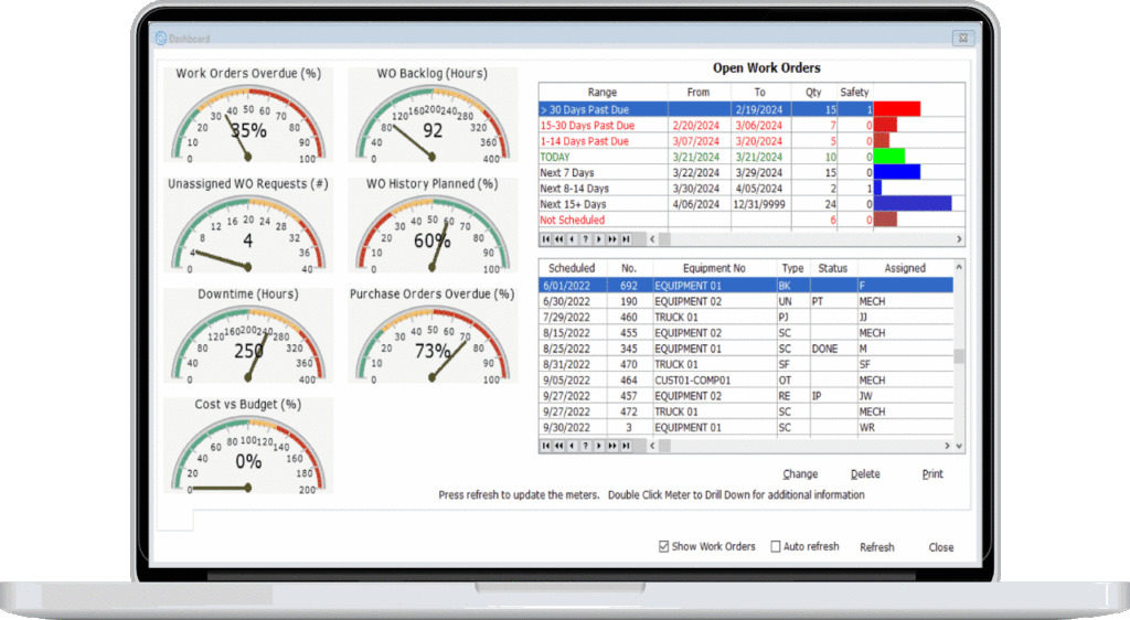 cmms software free trial running on laptop computer